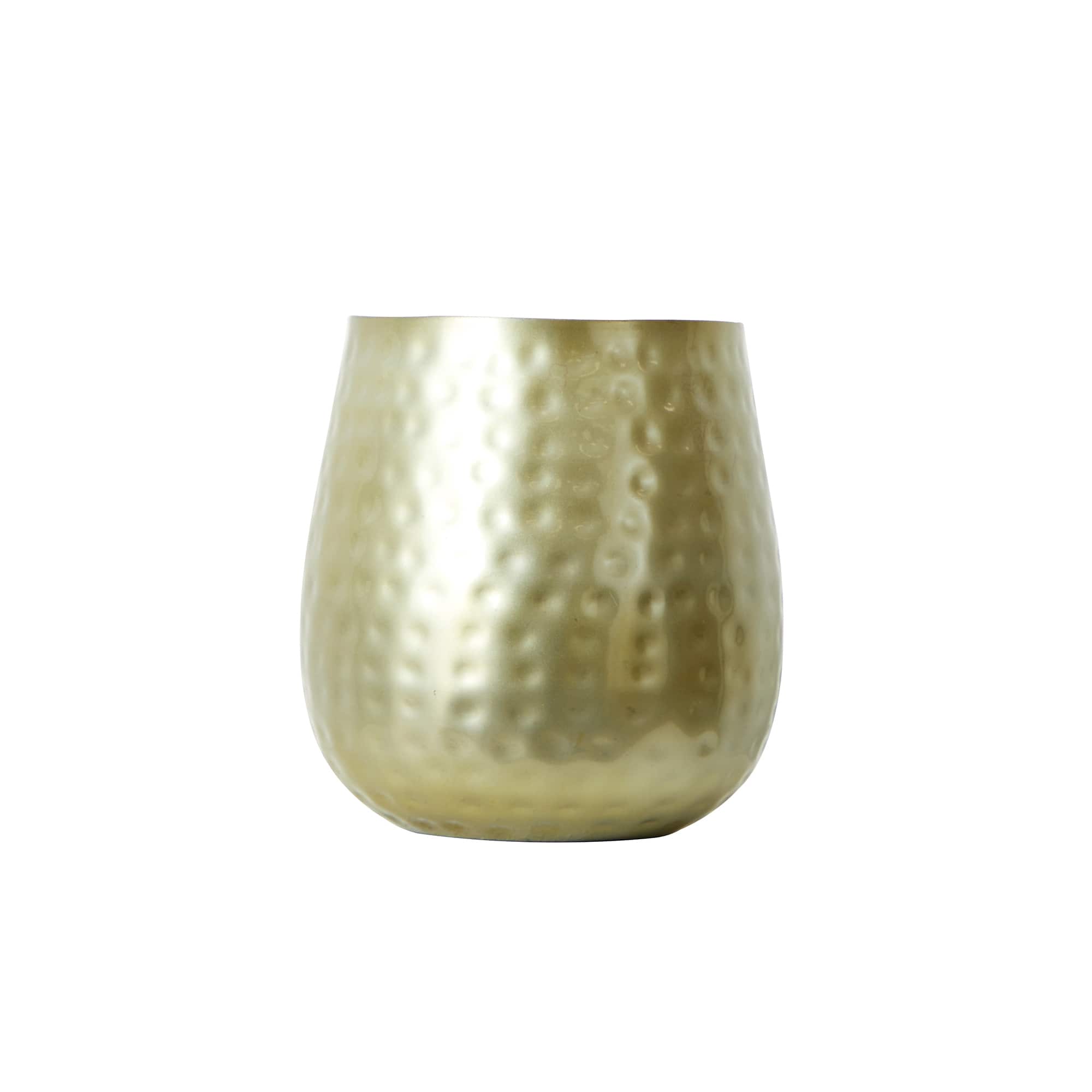 6.5" Gold Oval Shaped Iron Planter